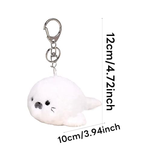 Eagyrosi Plush Seal Keychain – Adorable 3.35” Seal Keyring Bag Charms, Ocean Theme Keychain with Beep Beep Sound, for Women, Backpack Pendant, Gift for Birthday Party Christmas Valentine thumbnail 6