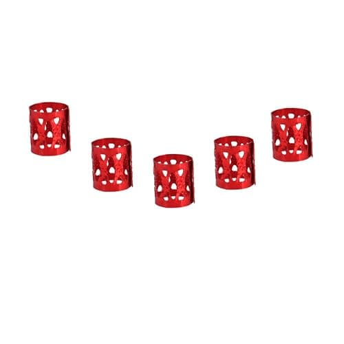 100PCS Braiding Beads Metal Cuffs,New Colorful Dreadlocks Beads Hair Braid Rings Clips Dread Locks, Rings Cuff Hair Decoration Braiding Filigree Tube Hair Jewelry (red) thumbnail 2