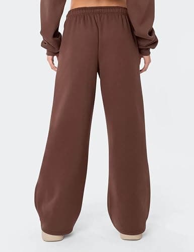 HeSaYep Women's Fleece Lined Sweatpants Wide Leg Thermal Winter Warm Baggy Sweat Pants with Pockets thumbnail 2