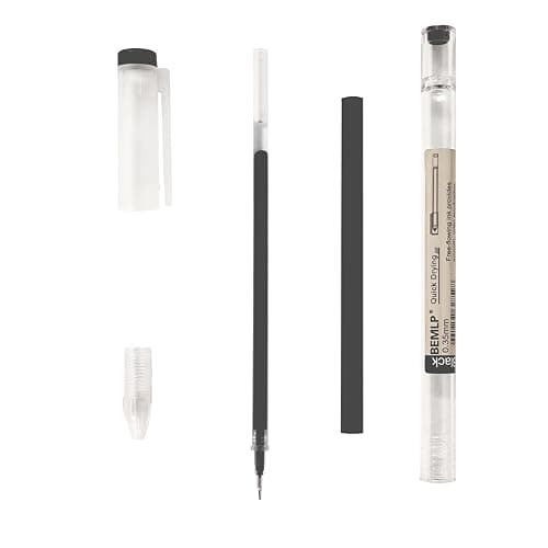 Gel ink Pen 0.35mm Black Liquid Ink Rollerball Gel Pens Quick Drying fine point Pens Ballpoint Japanese Pens Premium School Office student Exam Writing Stationery Supply 12 Pcs/Set (Black) thumbnail 3