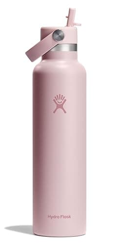 Hydro Flask Water Bottle - Insulated Stainless Steel - Straw Lid, Non Spill, Leakproof 24 Oz Trillium Pink - Image 1
