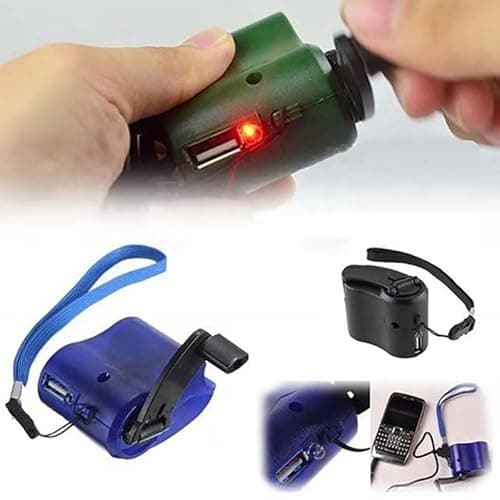 Hand Cranked Charger, USB Hand Crank Phone Charger Hand Power USB Charger for Outdoor Hiking Camping thumbnail 2