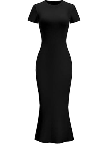 Womens Summer Cap Sleeve Square Neck Elegant Casual Lounge Bodycon Slim Maxi Evening Party Long Dress thumbnail 4