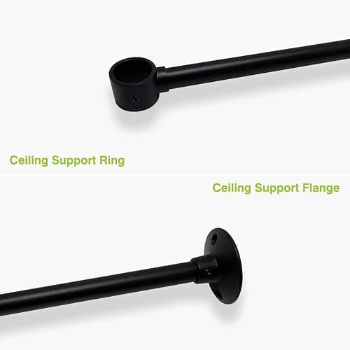 Naiture Stainless Steel Oval Shower Curtain Rod with Ceiling Support for Clawfoot Tub in 48" L X 30" W, Black Finish - 48" L X 30" W - Black thumbnail 4