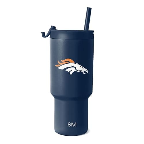 Simple Modern Denver Broncos Tumbler with Flip Lid, Straw 30oz | NFL | Officially Licensed Broncos Insulated Stainless Steel Tumbler, Travel Coffee Mug Cup | Gifts for Men | Trek - Image 1