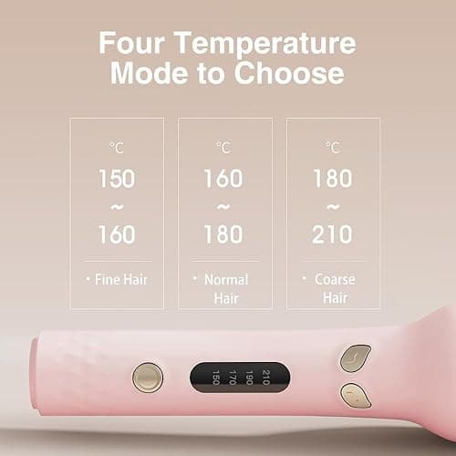 Automatic Curling Iron，Four Temperature Levels can be Selected，Rotating Curling Iron，Diameter 28mm ，Anti-Tangle Rotating Curling Wand for Hair Styling,Pink thumbnail 2