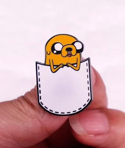 Jake The Dog Pocket Finn Come Along with Me Adventure Time Cartoon Animated TV Show 1.2" Enamel Pin Badge thumbnail 2