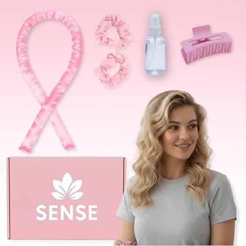 Heatless Curls Overnight Kit, 39" Satin Curling Rod – Frizz-Free No-Heat Waves for Long Hair, Comfortable to Sleep In, Includes 2 Scrunchies & Claw Clip (Pink) thumbnail 8