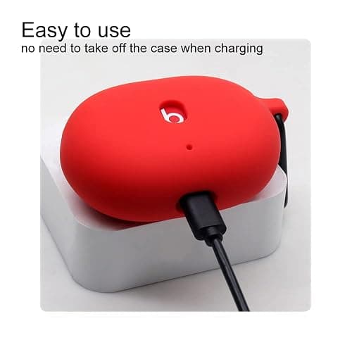 Claiol Silicone Case for Beats Studio Buds 2021/2023, Premium Shockproof Silicone New Beats Studio Buds Case Cover with Keychain. (Pink) thumbnail 5