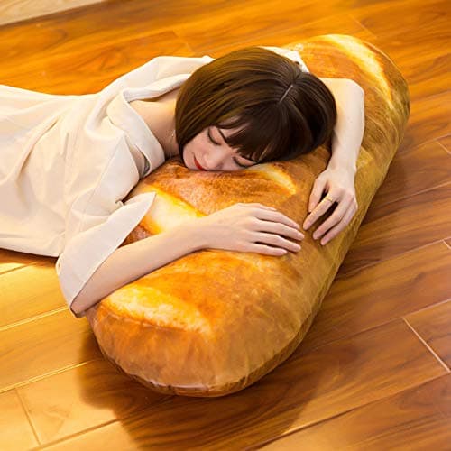 Levenkeness 3D Simulation Bread Plush Pillow,Soft Butter Toast Bread Food Pillow Lumbar Back Cushion Stuffed Toy for Home Decor 39.3" thumbnail 6