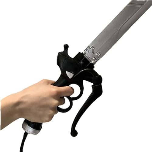 damdos Halloween Prop 2PCS 37inch Attack Foam Sword, 37inch Shingeki Cosplay Sword Kyojin Cosplay Prop Xmas Birthday Gifts (2pcs Sliver) thumbnail 4