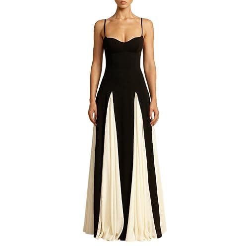 Alaurbeauty Womens Summer Maxi Dresses Sweetheart Neckline Spaghetti Strap Long Dress Casual Vacation Beach Dress - Image 1