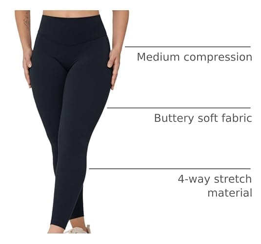 UNISSU Hugcurve No Front Seam High Waisted Workout Leggings for Women Buttery Soft Yoga Pants Gym Athletic Tights - 25'' thumbnail 3
