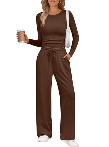 LILLUSORY 2 Piece Lounge Sets for Women 2026 Fall Fashion Outfits Sweat Set | Airport Travel Outfits, Athleisure Workout Set SweatSuits, Winter Fall Clothes, Two Piece Activewear Matching Loungewear Set - Image 1