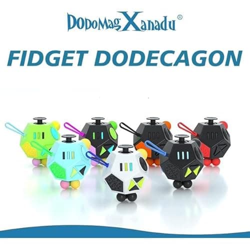 Fidget Dodecagon –12-Side Fidget Toys Cube Relieves Stress and Anxiety Anti Depression Travel Toy Christmas Stocking Stuffers Gifts for Children and Adults（A5 Black） thumbnail 8