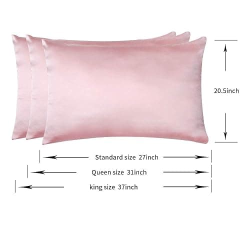 Jocoku 100% Mulberry Silk Pillowcases Set of 2 for Hair and Skin and Super Soft and Breathable Queen Size Nature Silk Pillowcases (Queen, Pink) thumbnail 3