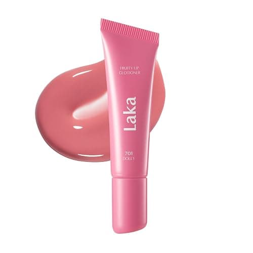 Laka Fruity Lip Glotioner, 10ml/0.33 fl.oz, Lip Gloss with High Shine Vivid Colors, Jelly tip for Hygienic & Easy Application, Plumping Conditioner, Vegan, K-Beauty​ (#701 Dolly) - Image 1