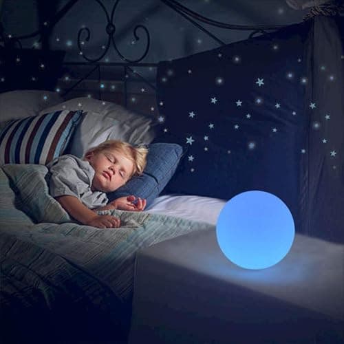 Borelor LED Ball Light, 6-Inch Rechargeable & Remote Control Globe Lights 16 RGB Colors Changing Indoor/Outdoor Night Light for Home/Party/Lawn/Desk Decoration thumbnail 6