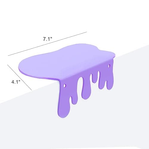 SetGame 2-Pack Small Acrylic Shelves, 7 Inch Floating Shelves, Purple | Display Shelves For Wall, Home Room Decor Wall Shelves for Small Album & Items Organizer Display Dripping Wall Decor thumbnail 3