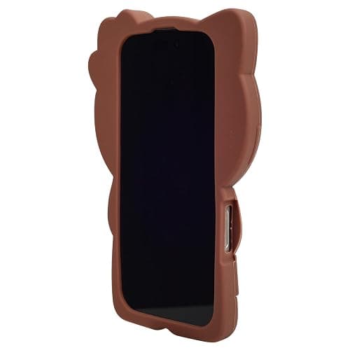 MONEHOYSY Cute 3D Kitty Kawaii Soft Silicone Case for iPhone 16 Plus 6.7", Fashion Cute 3D Kitty Kawaii Soft Silicone Animal tective Gel Shockof Gel Back Cover for Kids Women Girls Boys(Brown) thumbnail 3