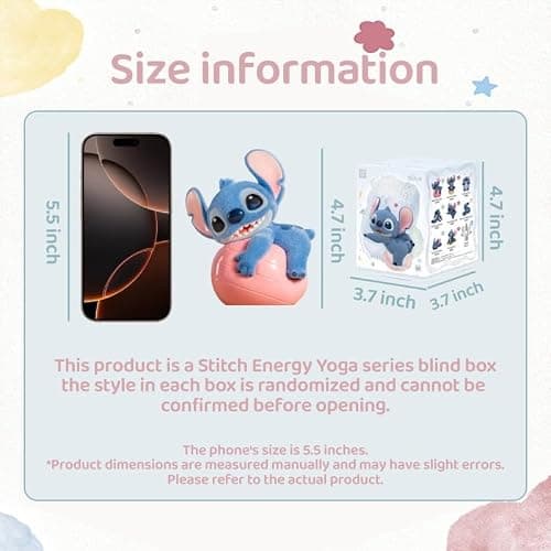 MINISO Disney Stitch Energetic Yoga Series Blind Boxes: Creative Figurines, Personalized Desktop Ornaments, Collectibles, Decorations, and Gifts (Random 1pc) thumbnail 5