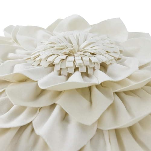 OiseauVoler Decorative Throw Pillow Covers Cream White Floral 18 x 18 Inch | Vintage Pillowcases for Bed Couch Living Room Boho Farmhouse with Zipper Neutral Colors Washable Dog Hair Resistant Unique thumbnail 6