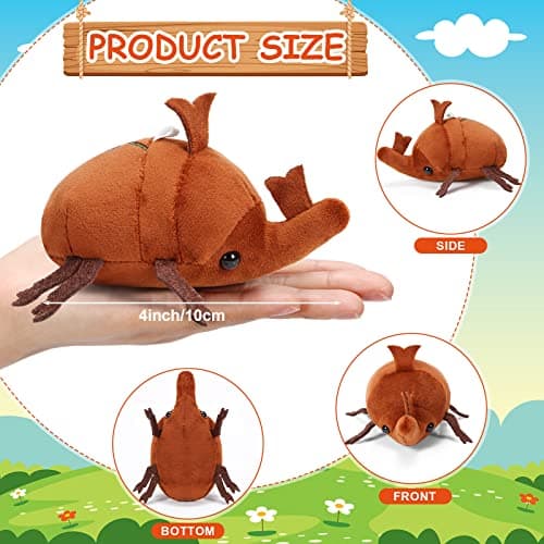 Meooeck 6 Pieces Simulation Beetle Plush Toy 4 Inch Small Beetle Bug Stuffed Animal with Bead Chain Hanging Insect Plush Stuffed Soft Crustaceans for Boys Girls Birthday Animal thumbnail 2