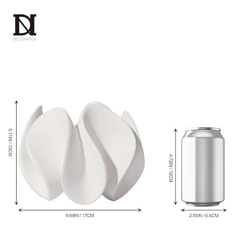 DN DECONATION Abstract Home Decor Living Room Coffee Table Decor, Modern White Textured Art Statue, Resin Sculpture for Bookshelf Desk Bedroom Office Wedding Gift for Men thumbnail 2