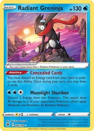 Radiant Greninja - 046/189 - Radiant Rare - Sword & Shield - Astral Radiance - Image 1