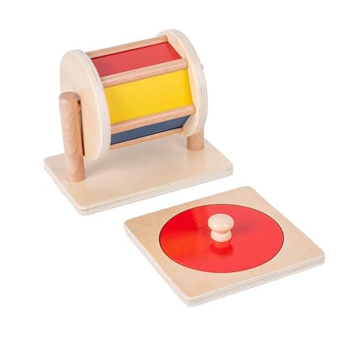 Montessori Baby Toys Play Kit - Montessori Mirror, Peekaboo, Knob Puzzle, Medium Spinning Drum - For 6-12 Months Toddlers thumbnail 5