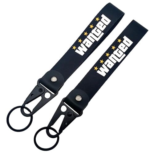 IUUBXKEH 1pc Fashion Style WANTED Keytag Keychain - ID & Work Badge Keyring for GTA Fans - Car SUV Motorcycle GYM thumbnail 3