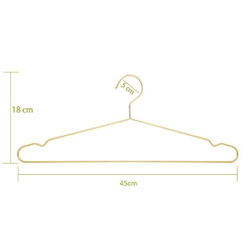 17.7" Strong Metal Wire Clothes Hangers, Coat Hanger, Standard Suit Hangers, Metal Shirt Dress Hanger Rack, 30 Pack, Gold thumbnail 3