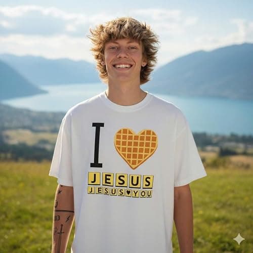 I Love Jesus Jesus Love You Waffle Shirt, Aesthetic Faith Hoodie, Bible Verse Tee, Jesus Shirt, 90s Christian Millennial Multicolor thumbnail 2