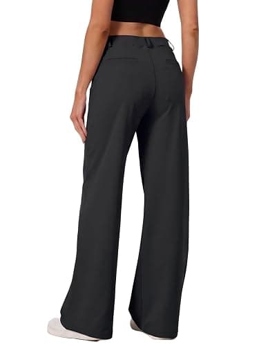 Womens Wide Leg Dress Pants Work Slacks Dressy Casual Trousers with Pockets | 5 Inseams,Breathable,Buttery Soft,Petite/Regular/Tall/Extra Tall,Belt Loops,Pull On Stretch Business Travel Pants thumbnail 2