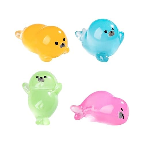titihuirie 100 Pcs Mini Seals Miniature Seal Figurines Tiny Seal Resin Seal for DIY Fairy Garden Miniature Moss Landscape thumbnail 7
