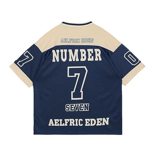 Aelfric Eden 90s Oversized T Shirts Unisex Grahpic Jersey Printed Casual Tees Streetwear Vintage Summer Top Tshirt - Dark Blue - X-Small thumbnail 5