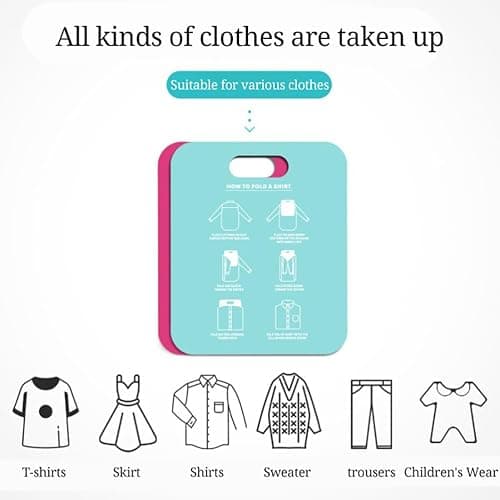 Zerodis Shirt Folding Board, Tshirt Folding Board Clothes Folding Board Plastic Laundry Folder Home Storage Tool for Adults (White) thumbnail 4