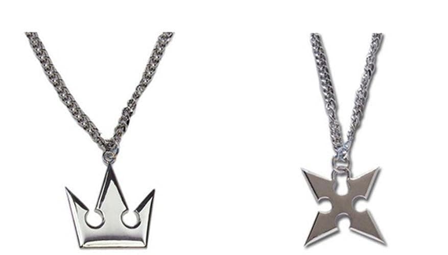 XOFOAO Kingdo Heart Sora's Crown & Roxas's Cross Necklaces - Image 1