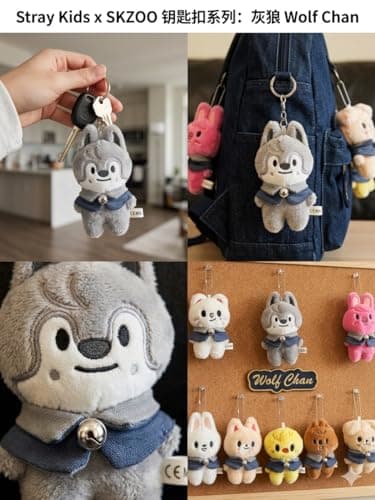 Lithosync 8 PCS Skzoo Keychains 4.7 Inches Straykids Merch Plush Keychains SKZ Set Key Pendant thumbnail 5