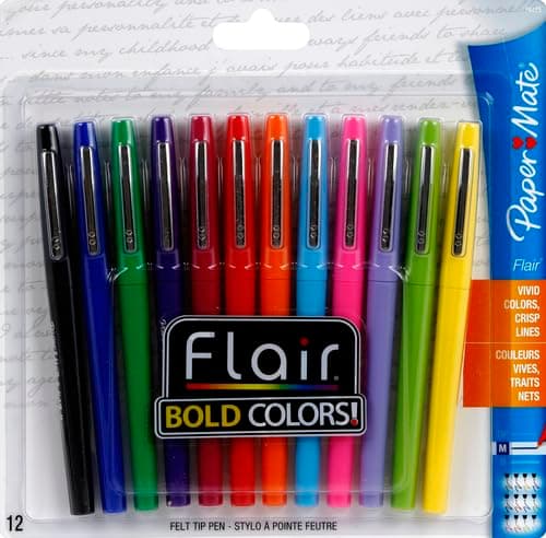 Paper Mate Flair Felt Tip Pens, Medium Point (0.7mm),For Arts & Crafts, Note-Taking, Journaling, School Supplies for Teachers & Students 12 Count (Pack of 12) thumbnail 2
