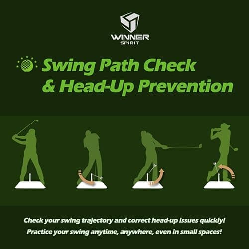 WINNER SPIRIT Real Swing 300 Golf Swing & Hitting Trainer, True Impact, Checking Path After Swing Practice Mat Groover Training Aid, Height Adjustable thumbnail 7