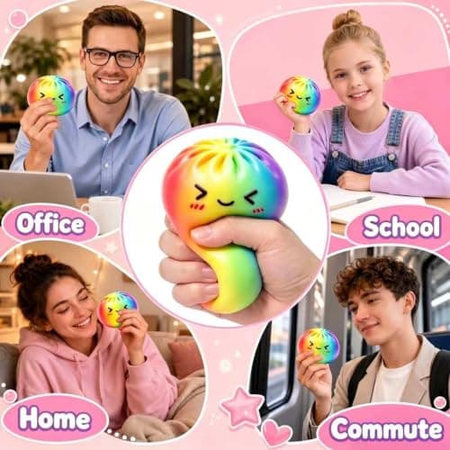Big Rainbow Dumpling Squishy Mystery Box, Squishies Dumplings Soft Squeeze Desk Toy, Giant Jumbo Squishy Toys for Stress Relief Gifts Party Favors for Adults thumbnail 7