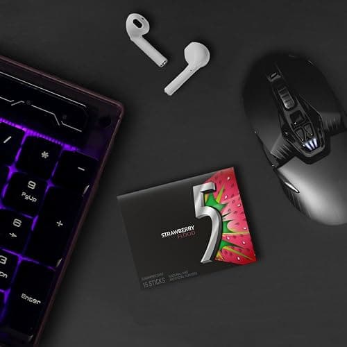 5 GUM Strawberry Flood Sugar Free Chewing Gum Juicy Fruity Tangy Flavor, Five Gum, 15 Sticks (10 Pack) thumbnail 5