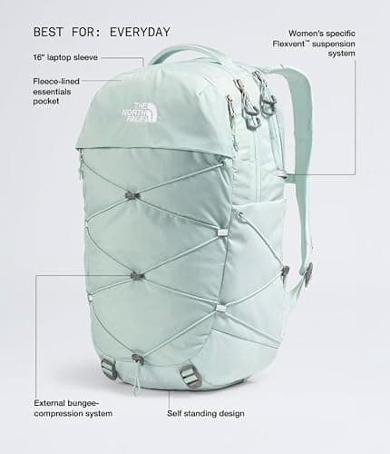 The North Face Women's Borealis Backpack, Opal Frost, OSFA | Everyday Travel Bag, Laptop Sleeve, Reflective Details, Laptop Sleeve thumbnail 2