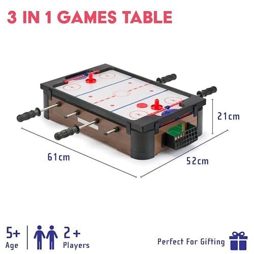 Powerplay 3 in 1 Table Top Games, Multi Game Table Set, Mini Football, Hockey and Table Tennis, One Size thumbnail 2