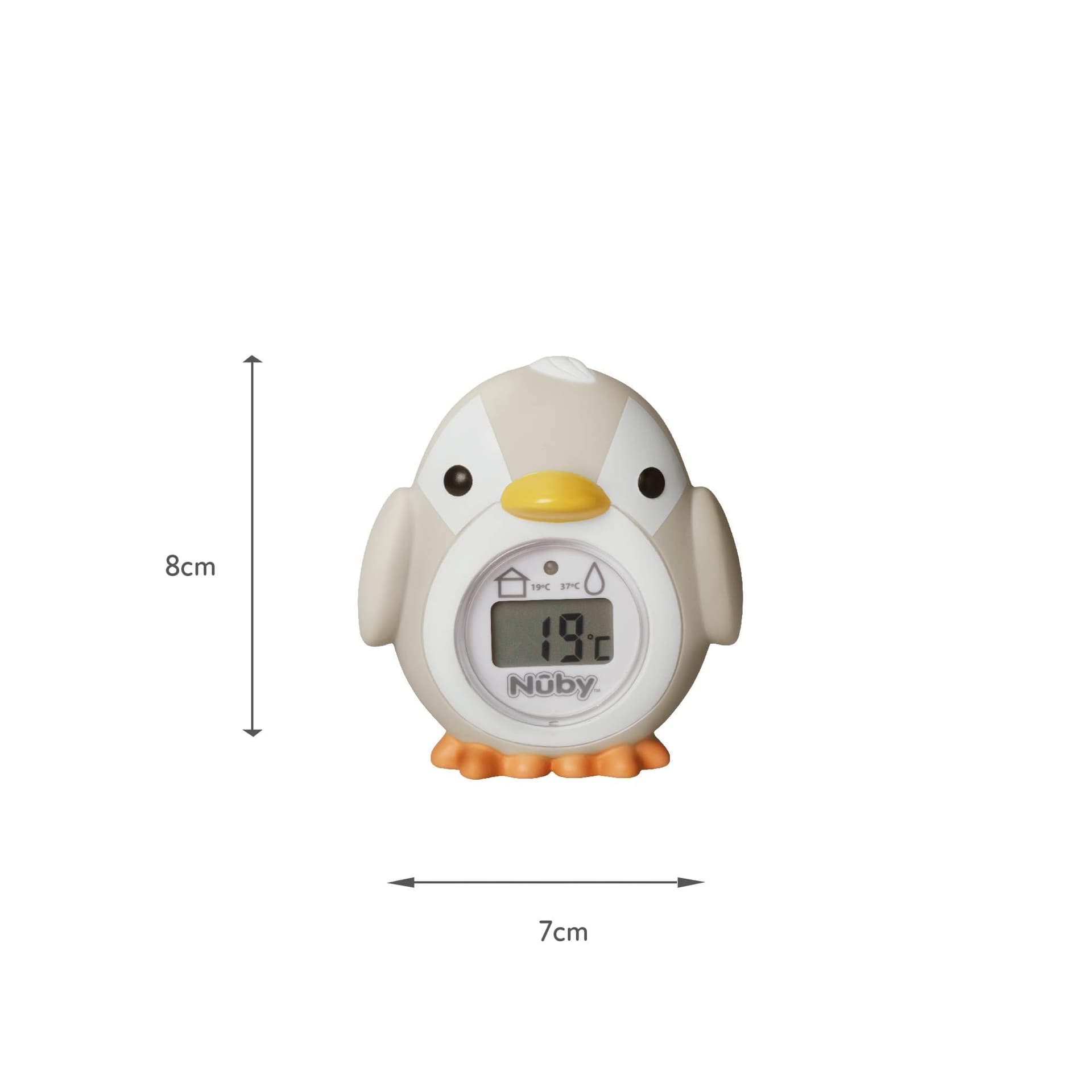 Nuby - Penguin Shaped Baby Bath Digital Thermometer - Easy to Read Screen - BPA Free - Gray - Suitable from 0 Months thumbnail 5