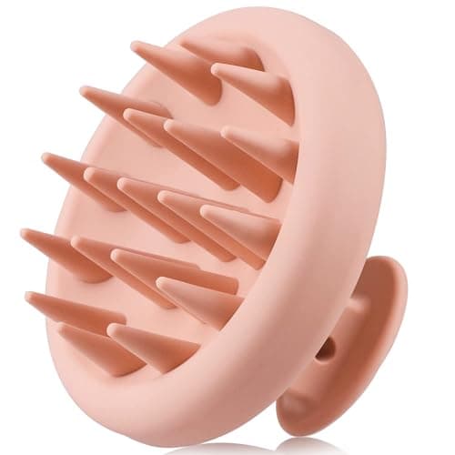 BEAUTLOHAS. Silicone Scalp Massager Shampoo Brush for Shower, Scalp Scrubber with Soft Bristles for Hair Growth & Dandruff Treatment, Wet Dry Hair Massager for All Hair Types of Women (Pink) - Image 1