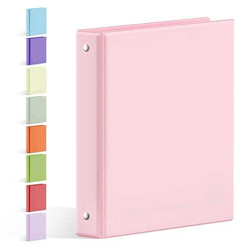 SUNEE Binder 3 Ring 1 Inch 1 Pack, Clear View 1" Binder Three Ring PVC-Free (Fit 8.5x11 Inches) for School or Office Supplies, Pink - Image 1