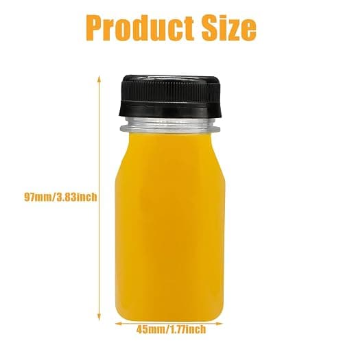 Auvotuis 10 PCS 4 oz Plastic Juice Bottles Empty Clear Milk Bottles with Lids, Beverage Containers for Juice, Milk and Other Drink thumbnail 3