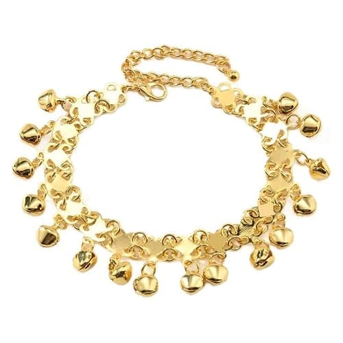 Boho Jingling Bell Anklet for Women Gold-Tone Plated Tassel Bracelet Adjustable Barefoot Chain with Vintage Dangling Sounds Bells Beads Indian Gypsy Beach Fashion Jewelry Summer Fashion Charm - Image 1